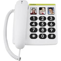 Šňůrový telefon pro seniory doro PhoneEasy 331 ph tlačítko fotoaparátu bez displeje bílá