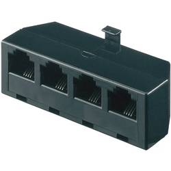 ISDN adaptér Wentronic, 1x zástrčka RJ45, 4x zásuvka RJ45, 8/4, černá