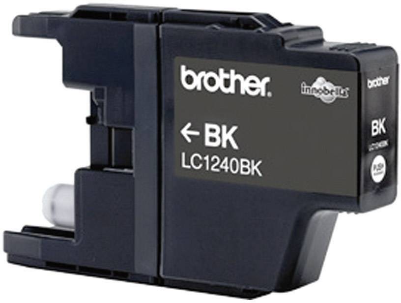 Černá inkoustová cartridge značky Brother, modelové číslo LC1240BK, vhodná pro různé tiskárny stejné značky.