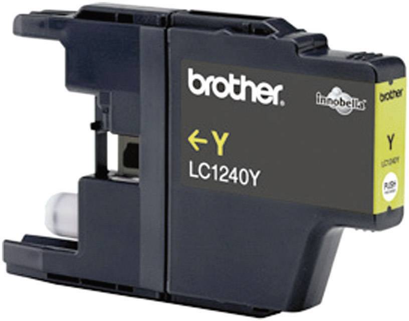 Inkoustová cartridge Brother, model LC1240Y, žlutá, s nápisem 'innobella'. Vhodná pro určité tiskové modely Brother.
