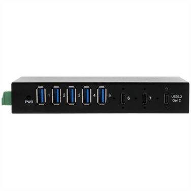 Exsys EXSYS - USB 3.2 Gen 2 HUB 7-Port 2xC und 5xA-Anschlüsse inkl.Netzteil  USB Hub černá