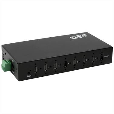 Exsys EXSYS GmbH 7-Port USB 3.2 Gen 2x1 Metall HUB, 7x USB-C, 57W (EX-12277HMS)  USB Hub černá