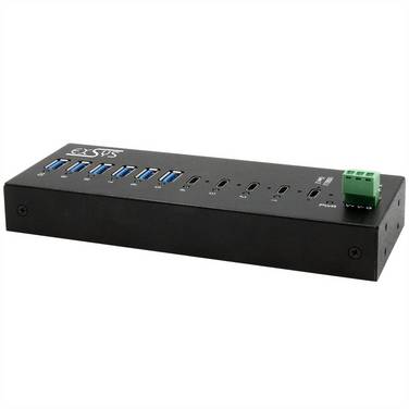 Exsys EXSYS GmbH 10-Port USB 3.2 Gen 2x1 Metall HUB, 4x USB-C + 6x USB-A (EX-12280HMS)  USB Hub černá