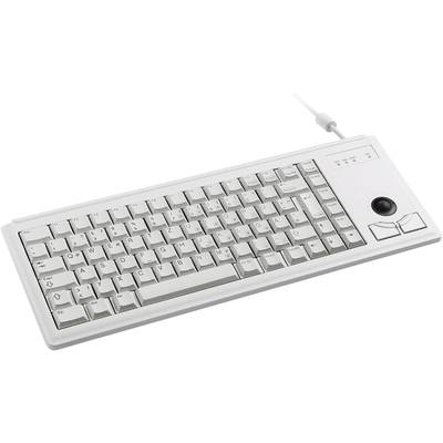 CHERRY Compact-Keyboard G84-4400 PS2 klávesnice německá, QWERTZ šedá integrovaný trackball, tlačítka myši, 19" aplikace