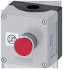 Siemens 3SU18010BC004AB1 3SU1801-0BC00-4AB1 pouzdro pro upevnění na podlaze , kovový přední prstenec, se štítkem 1 tlačítko červená, stříbrná uvolnění 1 ks