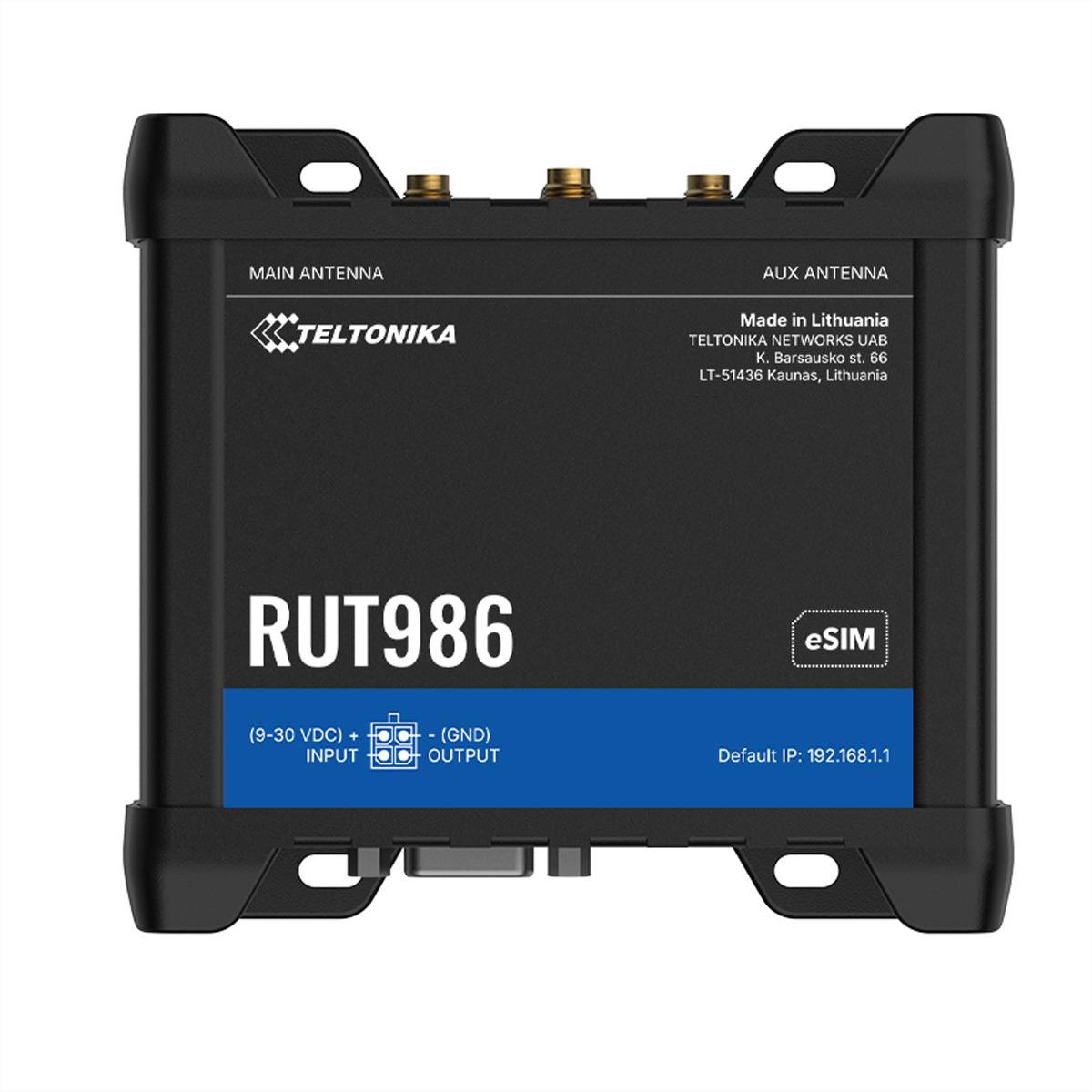 Teltonika TELTONIKA - RUT986 CAT4 LTE Router Dual SIM und eSIM RS232/485 - Router - RS-232 router Integrovaný modem: LTE-1