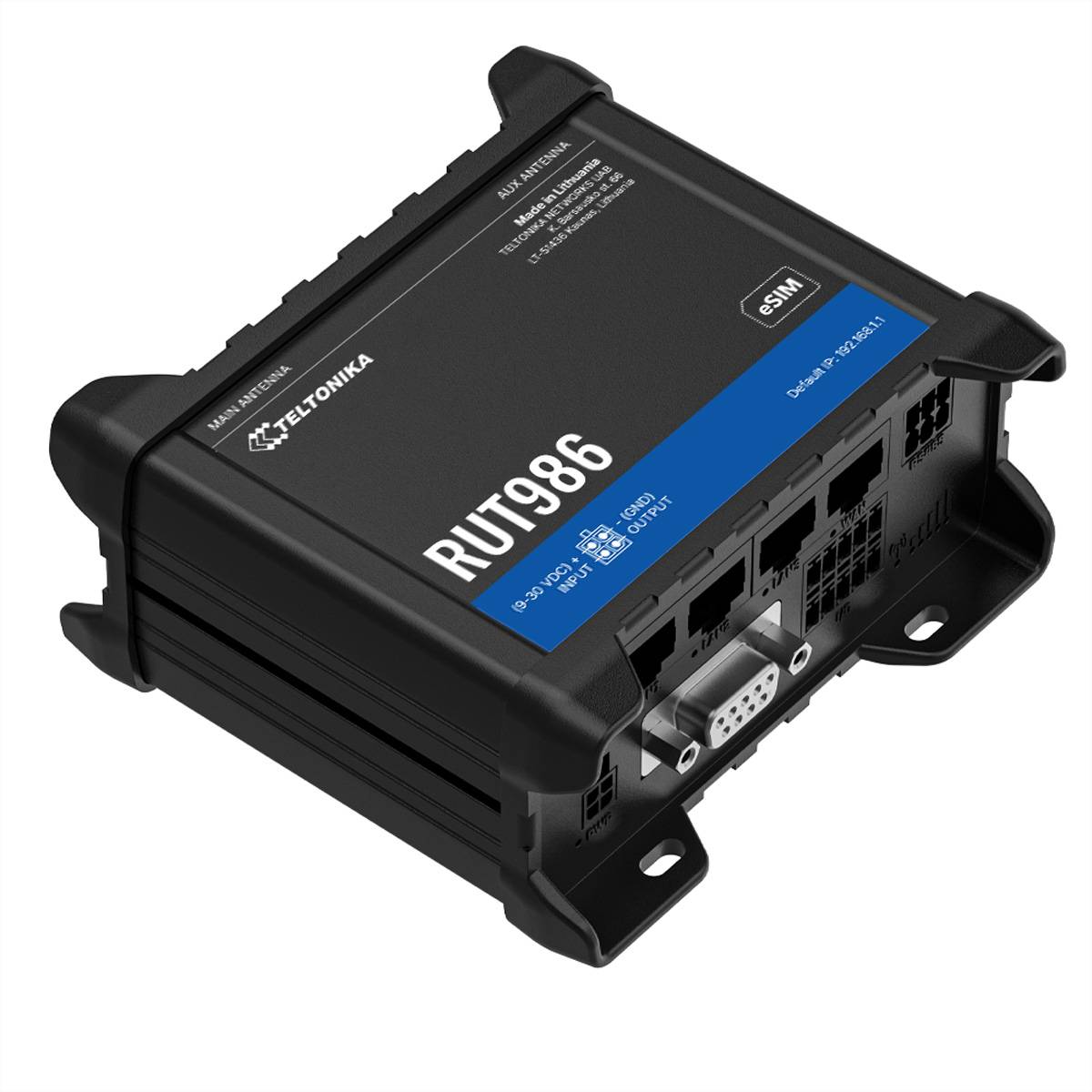 Teltonika TELTONIKA - RUT986 CAT4 LTE Router Dual SIM und eSIM RS232/485 - Router - RS-232 router Integrovaný modem: LTE-3