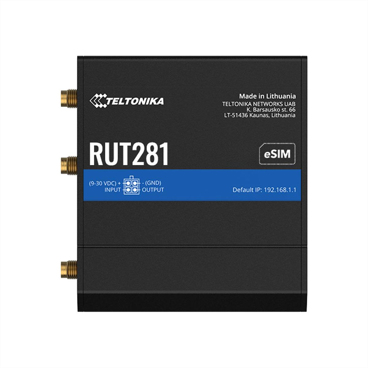 Teltonika TELTONIKA - RUT281 CAT4 LTE Router SIM und eSIM router Integrovaný modem: LTE-2