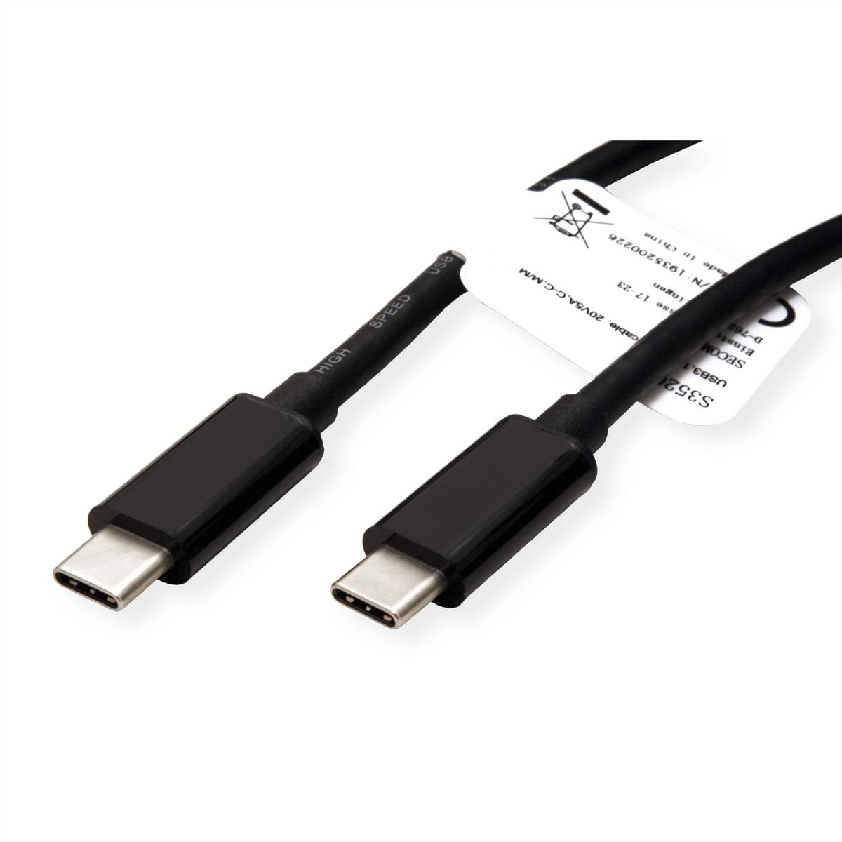 Secomp Napájecí kabel USB USB 3.2 Gen2 USB-C ® zástrčka, USB-C ® zástrčka 0.50 m černá stíněný S3520-2