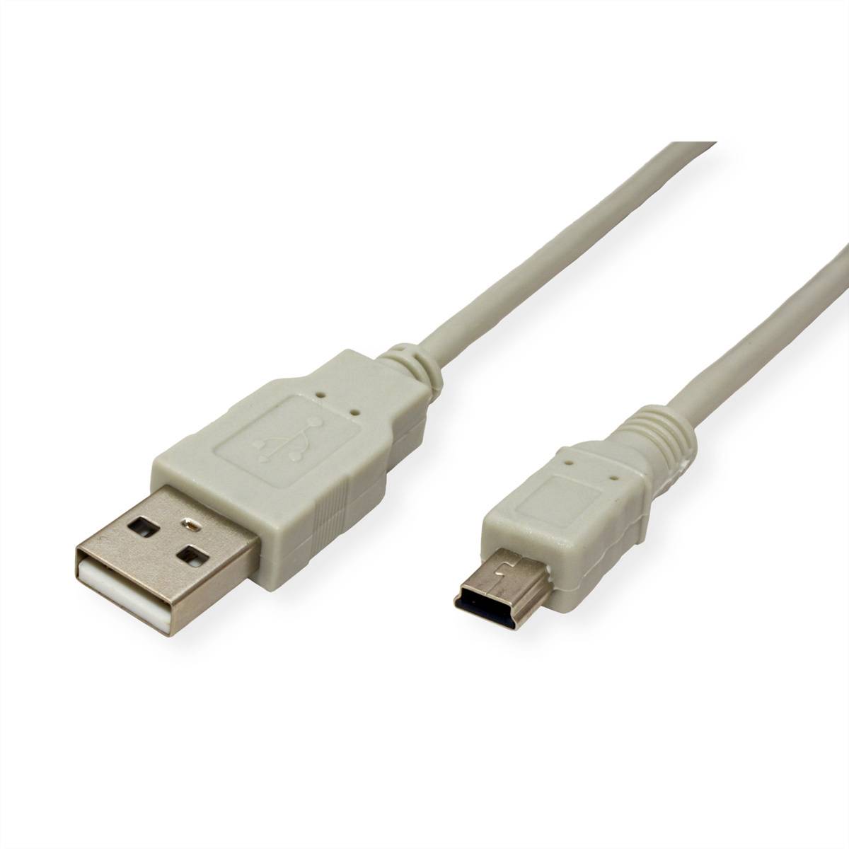 Secomp USB kabel USB 2.0 USB-A zástrčka, USB Mini-B zástrčka 0.80 m béžová stíněný S3141-0