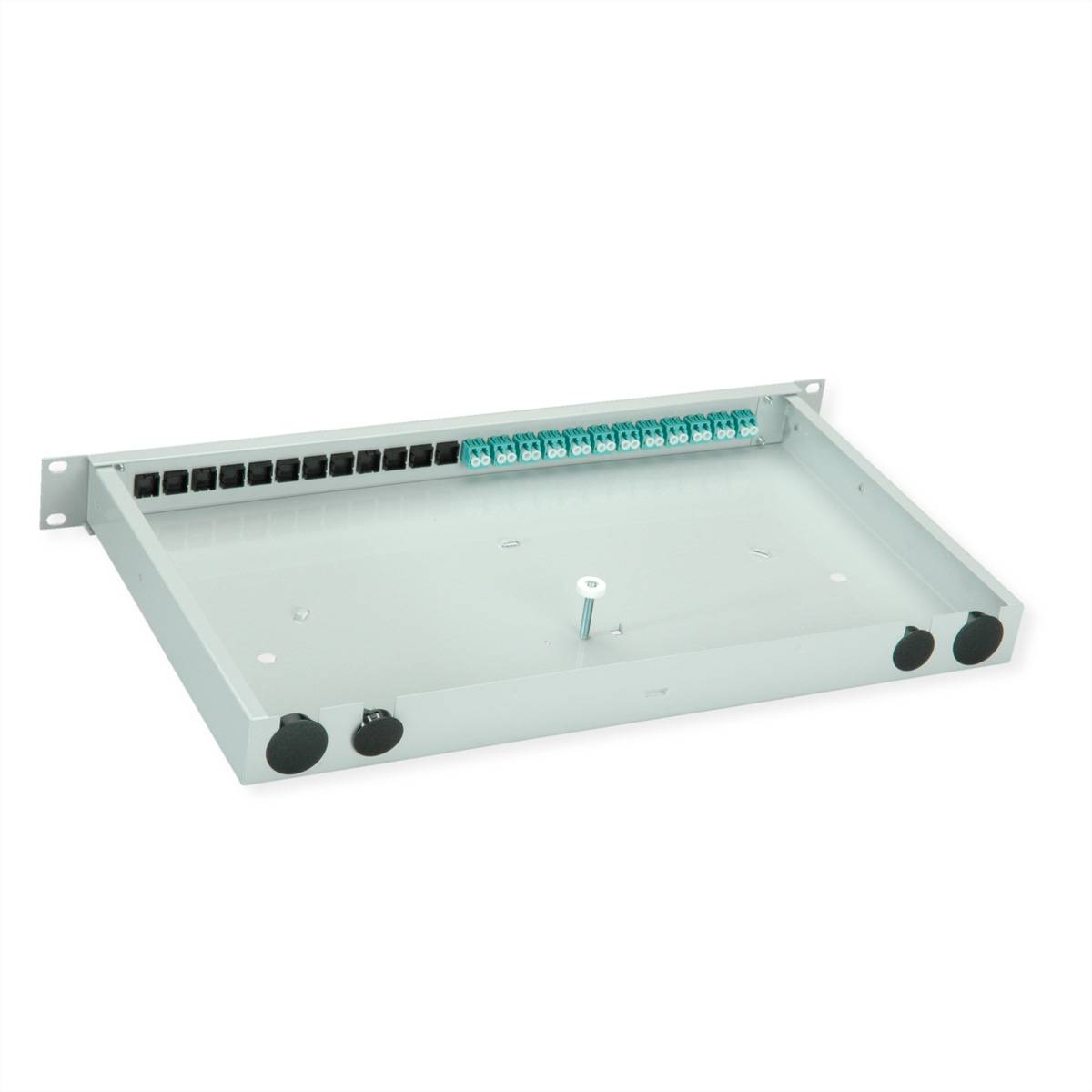 Telegärtner TELEGÄRTNER BASIS eco LWL-Panel mit Kupp Skleněná vlákna 1 U šedá-1