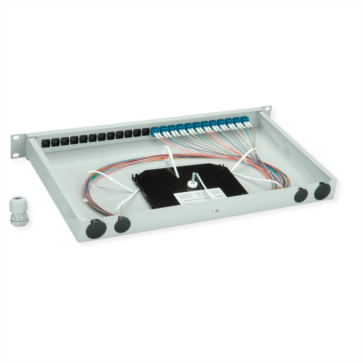 Telegärtner TELEGÄRTNER BASIS eco LWL-Panel mit Kupp Skleněná vlákna 1 U šedá-1