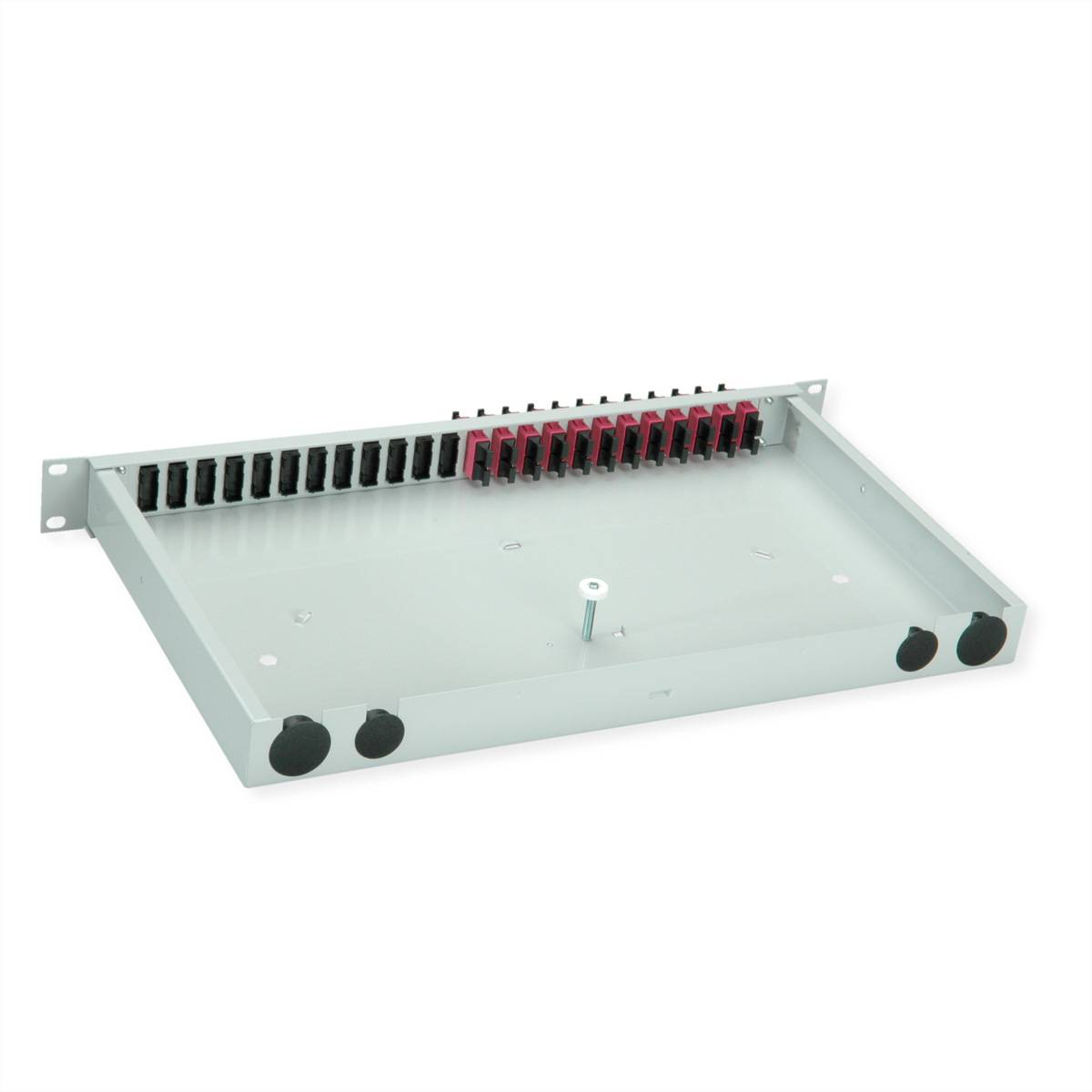 Telegärtner TELEGÄRTNER BASIS eco LWL-Panel mit Kupp Skleněná vlákna 1 U šedá-1