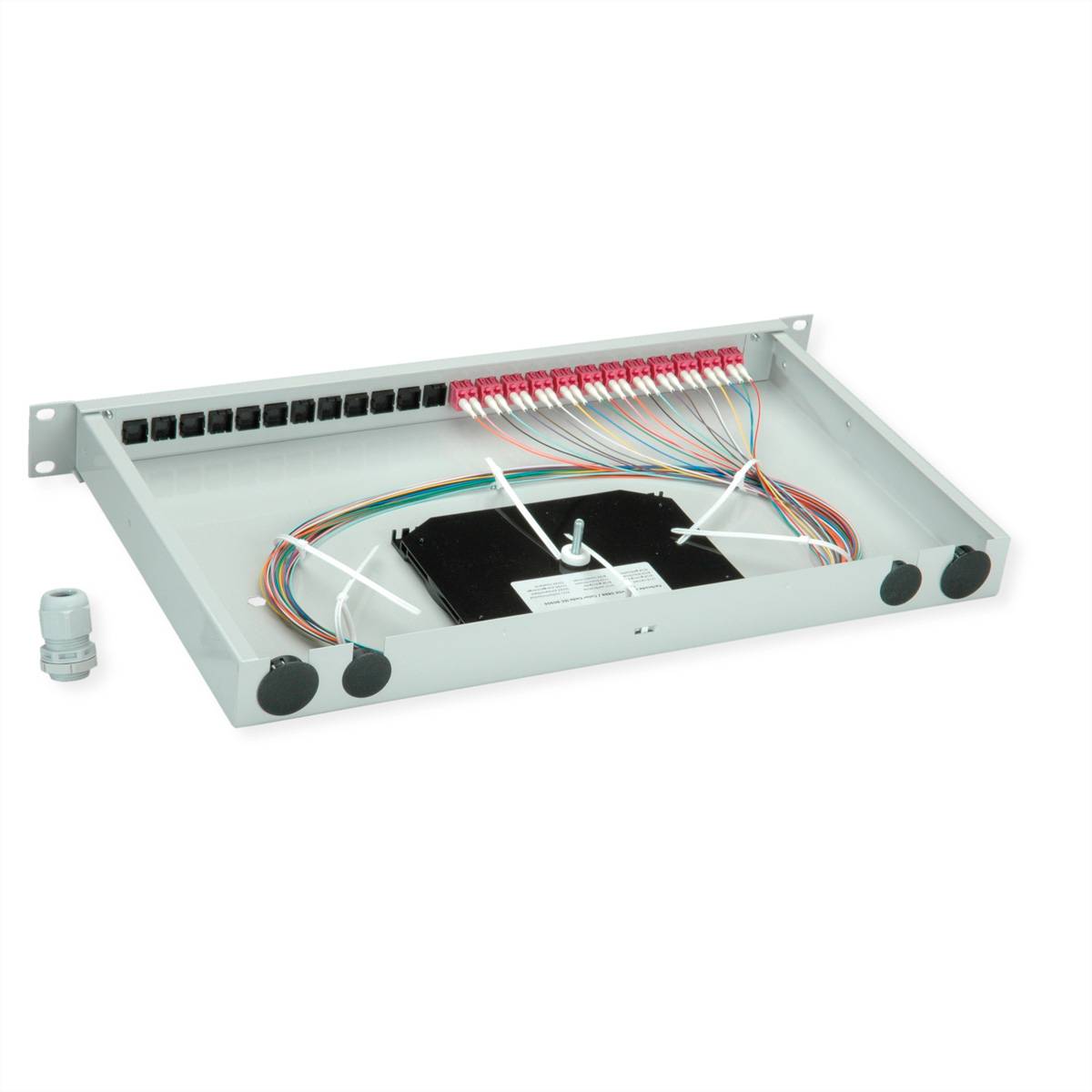 Telegärtner TELEGÄRTNER BASIS eco LWL-Panel mit Kupp Skleněná vlákna 1 U šedá-1