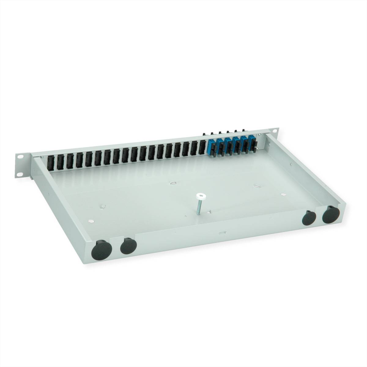 Telegärtner TELEGÄRTNER BASIS eco LWL-Panel mit Kupp Skleněná vlákna 1 U šedá-1