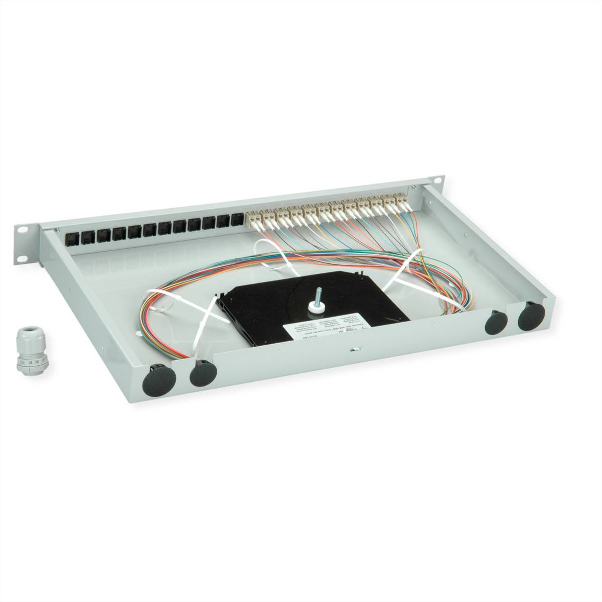 Telegärtner TELEGÄRTNER BASIS eco LWL-Panel mit Kupp Skleněná vlákna 1 U šedá-1