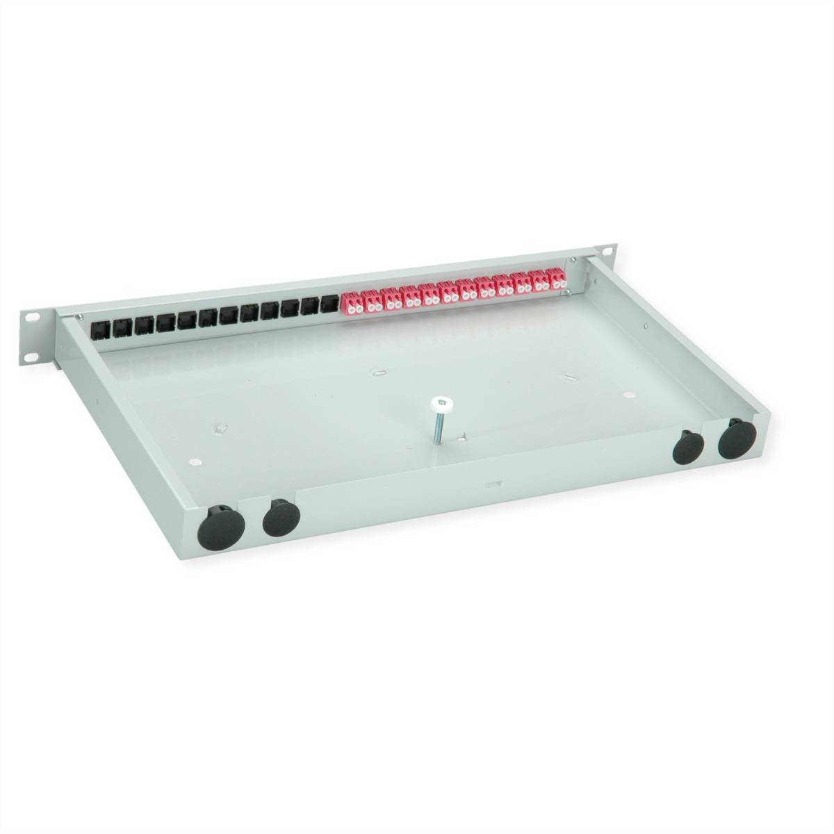 Telegärtner TELEGÄRTNER BASIS eco LWL-Panel mit Kupp Skleněná vlákna 1 U šedá-1