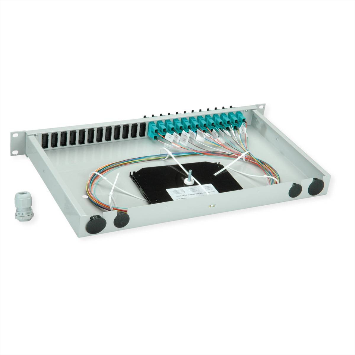 Telegärtner TELEGÄRTNER BASIS eco LWL-Panel mit Kupp Skleněná vlákna 1 U šedá-1