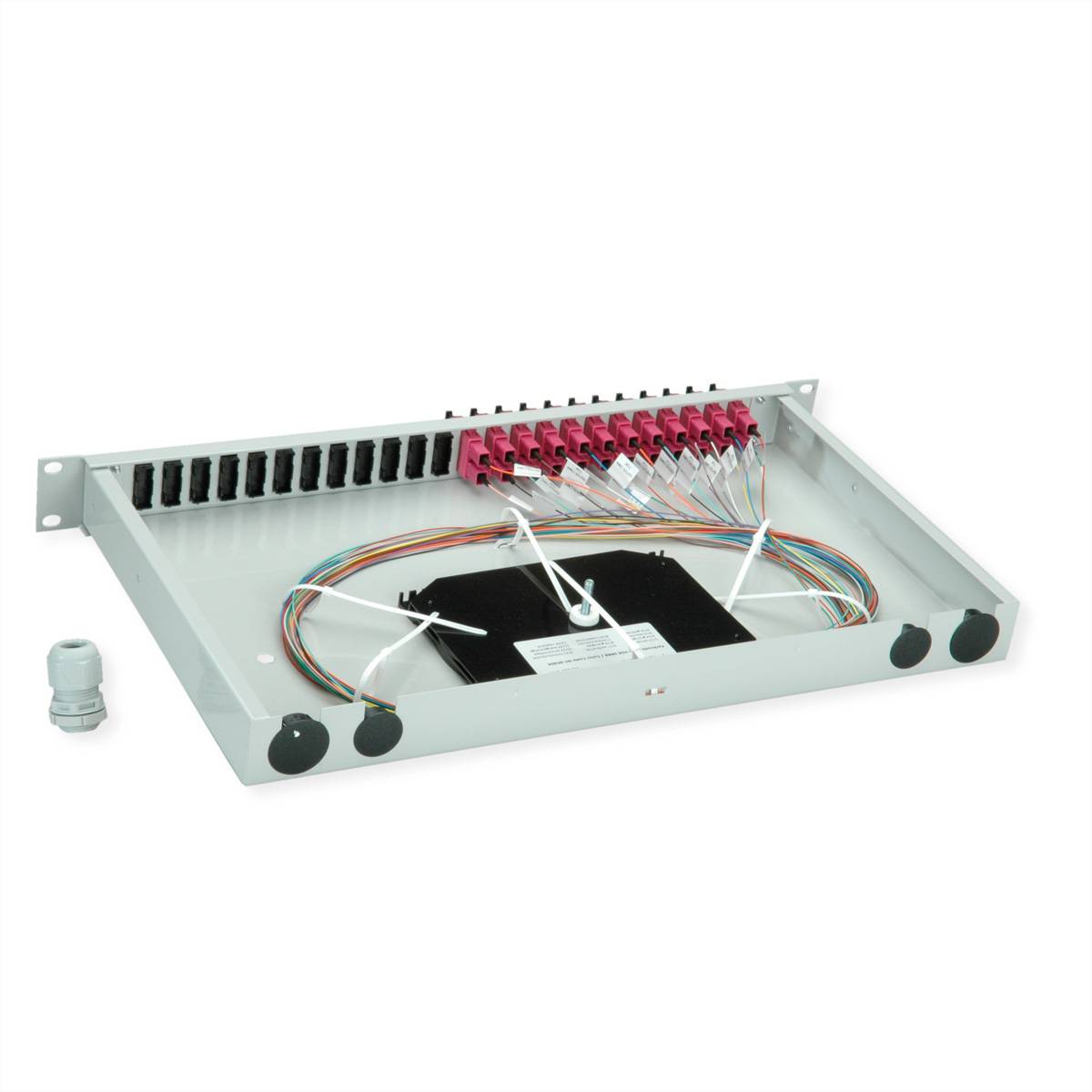 Telegärtner TELEGÄRTNER BASIS eco LWL-Panel mit Kupp Skleněná vlákna 1 U šedá-1