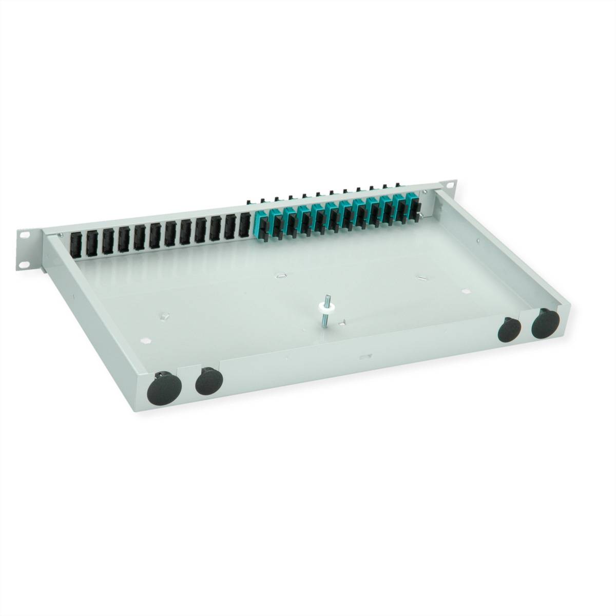 Telegärtner TELEGÄRTNER BASIS eco LWL-Panel mit Kupp Skleněná vlákna 1 U šedá-1
