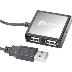 USB 2.0 hub s 4 portmi, strieborná
