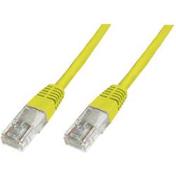 Sieťový prepojovací kábel RJ45 Digitus DK-1511-005/Y, CAT 5e, U/UTP, 0.50 m, žltá