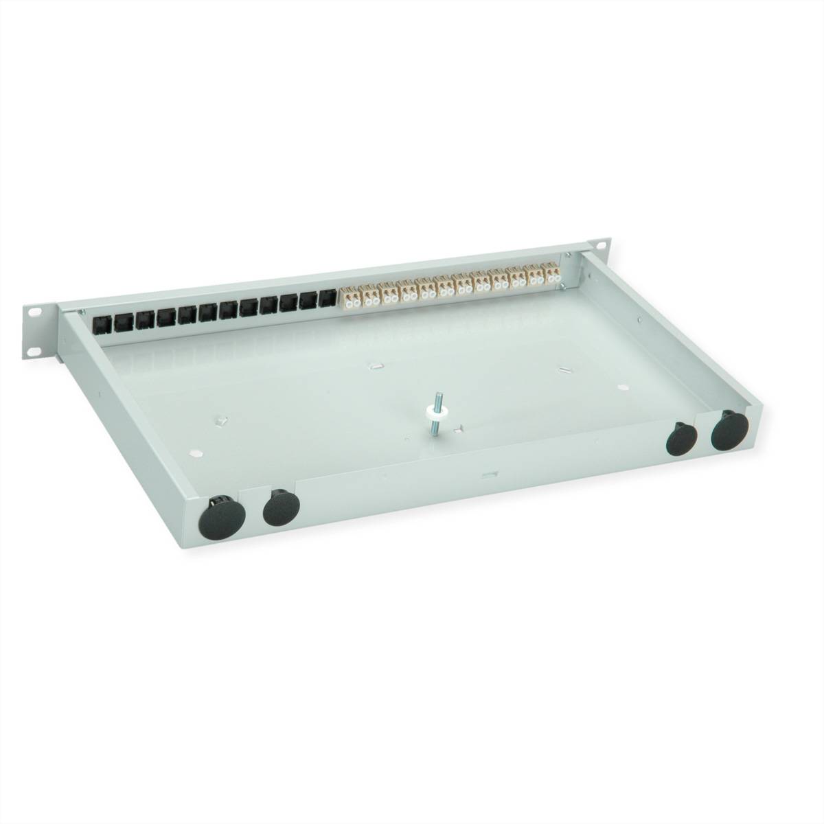 Telegärtner TELEGÄRTNER BASIS eco LWL-Panel mit Kupp Skleněná vlákna 1 U šedá-1