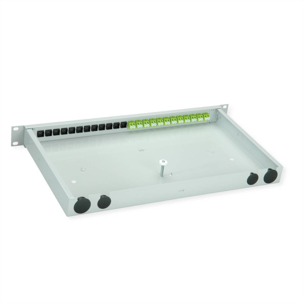 Telegärtner TELEGÄRTNER BASIS eco LWL-Panel mit Kupp Skleněná vlákna 1 U šedá-1