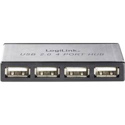 USB 2.0 hub LogiLink 4 porty, strieborná