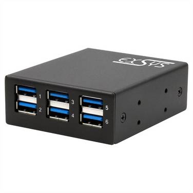 Exsys EXSYS EX-11246HMS 6-Port USB 3.2 Gen 1 H  USB Hub černá