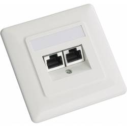 Sieťová zásuvka pod omietku Setec 649285, CAT 5e, 2 porty, čisto biela
