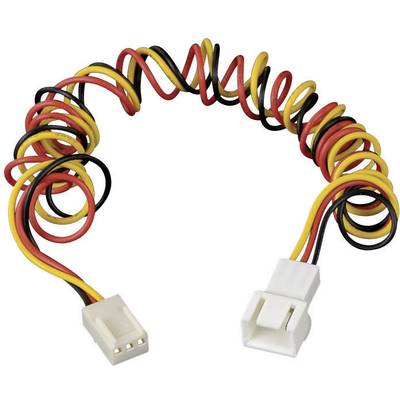 PC větrák prodlužovací kabel [1x zástrčka pro PC větrák 3pólová - 1x zásuvka pro PC větrák 3pólová] 0.60 m černá, červen