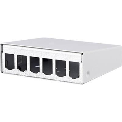 Pouzdro s pěti obdélníkovými otvory na přední straně, vhodné pro technické komponenty nebo přípojky.