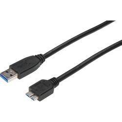 USB 3.0 prepojovací kábel Digitus AK-112345, 0.50 m, čierna