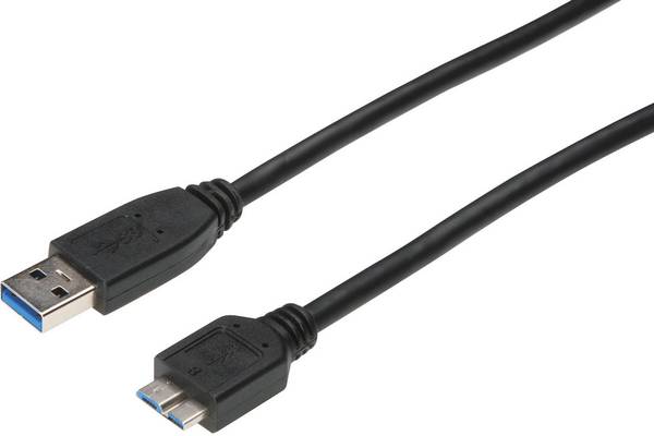 Digitus USB kabel USB 3.2 Gen1 USB-A zástrčka, USB Micro-B 3.0 zástrčka 1.00 m černá AK-300116-010-S