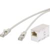 Sieťový predlžovací kábel + sieťová spojka RJ45 Renkforce RF-2921763, CAT 5e, F/UTP, 3.00 m, sivá
