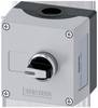 Siemens 3SU18010BA004AB1 3SU1801-0BA00-4AB1 pouzdro pro upevnění na podlaze , kovový přední prstenec, se štítkem otočný přepínač černá, stříbrná 1 ks