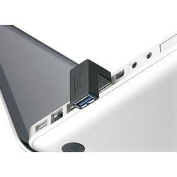 Adaptér USB 3.0, úhlový, zahnutí dolu, černý