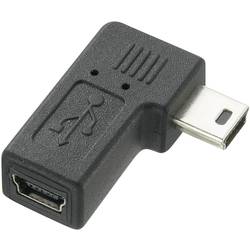 Adaptér USB 2.0, úhlový, Mini-B / Mini-B, černý