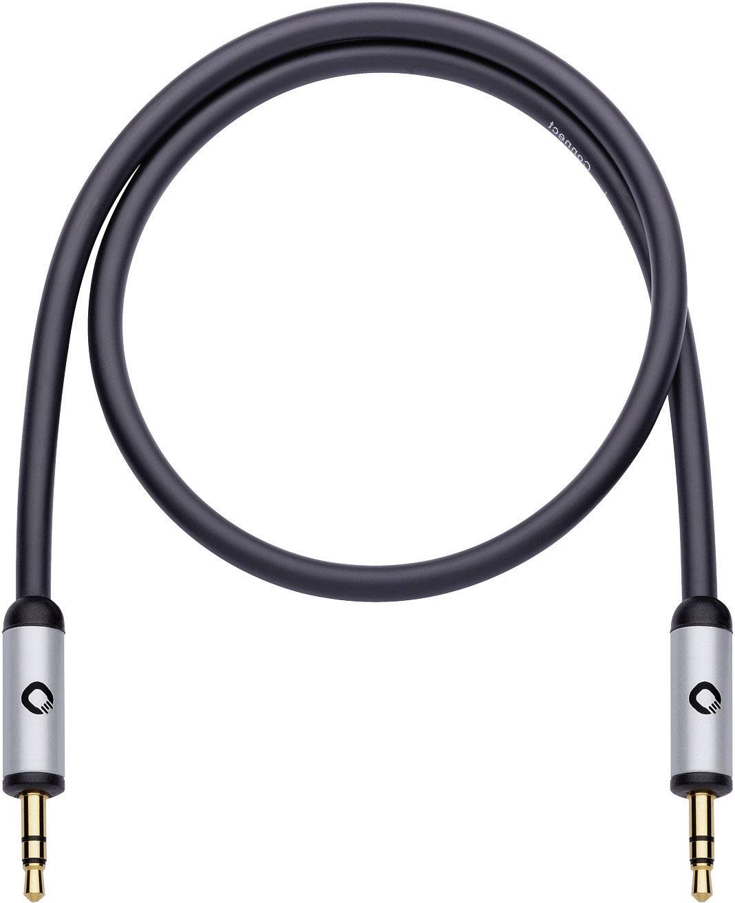 Audio kabel s 3,5mm konektorem na obou stranách. Elegantní design, vhodný pro propojení audio zařízení.