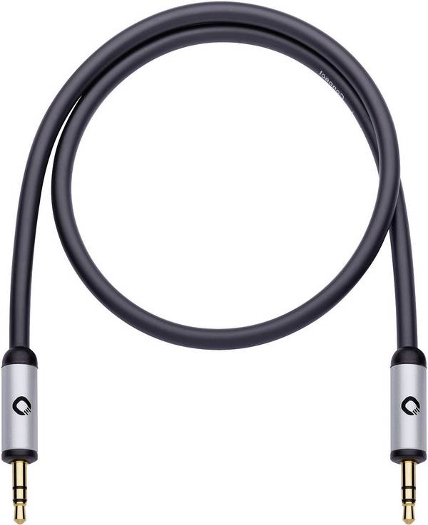 jack audio kabel [1x jack zástrčka 3,5 mm - 1x jack zástrčka 3,5 mm] 1.50 m černá pozlacené kontakty Oehlbach i-Connect J-35