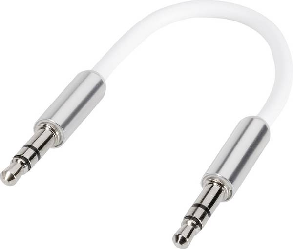 SpeaKa Professional SP-7870076 jack audio kabel [1x jack zástrčka 3,5 mm - 1x jack zástrčka 3,5 mm] 10.00 cm bílá SuperSoft opletení