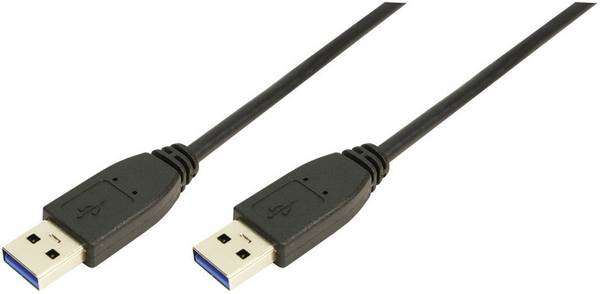 LogiLink USB kabel USB 3.0 USB-A zástrčka, USB-A zástrčka 1.00 m černá dvoužilový stíněný CU0038