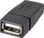 Černý USB adaptér s USB-A konektorem na přední straně, vhodný pro připojení USB kabelů.