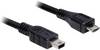 Delock USB kabel USB 2.0 USB Micro-B zástrčka, USB Mini-B zástrčka 1.00 m černá pozlacené kontakty, UL certifikace 83177