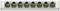 Šestý ethernetový switch zblízka, zobrazující šest síťových portů RJ-45 pro připojení v síti.