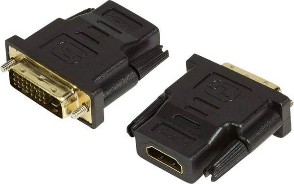LogiLink AH0001 HDMI / DVI adaptér [1x HDMI zásuvka - 1x DVI zástrčka 24+1pólová] černá  0 mm