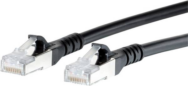 Metz Connect 1308455000-E RJ45 síťové kabely, propojovací kabely CAT 6A S/FTP 5.00 m černá s ochranou 1 ks