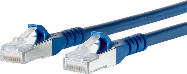 Metz Connect 1308450544-E RJ45 síťové kabely, propojovací kabely CAT 6A S/FTP 0.50 m modrá s ochranou 1 ks