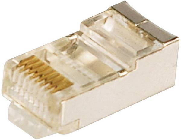 LogiLink MP0003, zástrčka, rovná, počet pólů: 8P8C, stříbrná, 100 ks